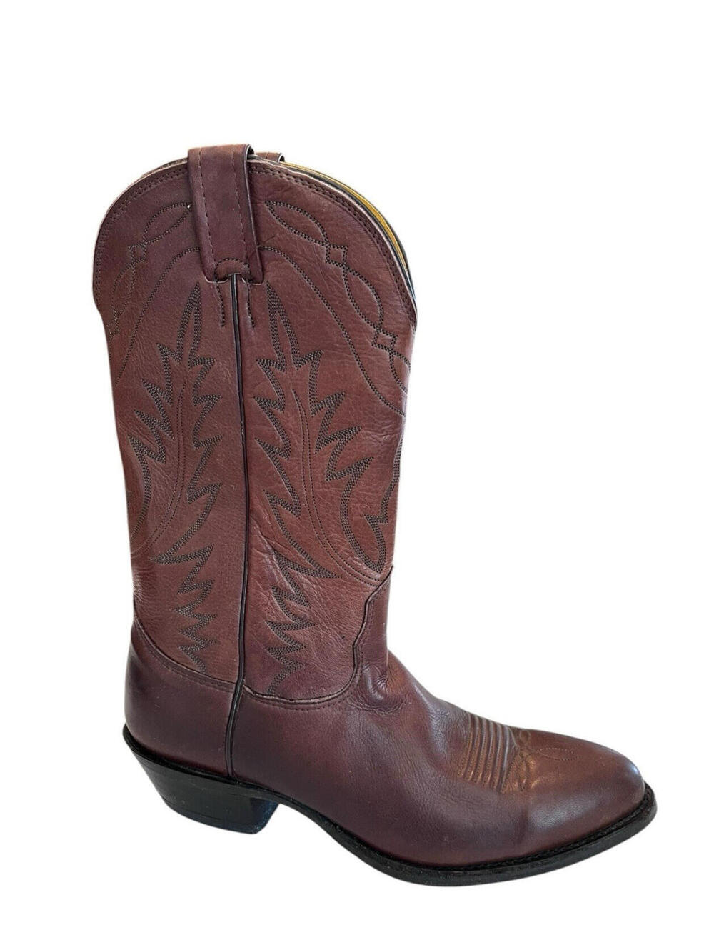 Nocona Boots Mens Deertan Brown Leather Cowboy Western Size 8.5D Vintage USA